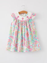 Load image into Gallery viewer, Easter Cross Smocking Embroidery Baby Girl Dress lol
