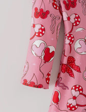 Load image into Gallery viewer, Toddler Girls Valentine Party Pink Dress - Red Bow Heart Print Outfit
