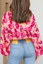 Load image into Gallery viewer, Blooming Floral Print Puff Sleeve Buttoned Shirt - Image #3
