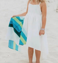 Load image into Gallery viewer, Ocean Rainbow Hi Low Frills Dress - Image #3
