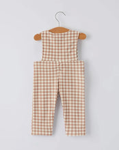 Load image into Gallery viewer, Christmas Vintage-Style Plaid Embroidered Gingerbread and Bows Boy Romper
