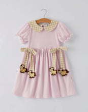 Load image into Gallery viewer, Farm Horse Bow Girls Dress -
Pink Stripes-Ships 11/20
