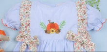 Load image into Gallery viewer, Pumpkin French Knot Embroidery Baby Ruffle Dress - Image #2
