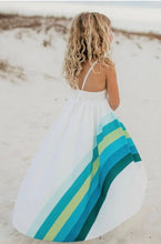 Load image into Gallery viewer, Ocean Rainbow Hi Low Frills Dress - Image #1
