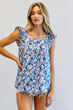 Load image into Gallery viewer, FLORAL PRINTED RUFFLE SLEEVELESS TOP - Image #12
