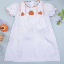 Load image into Gallery viewer, Pumpkin French Knot Embroidery Baby Girl Dress - Image #1
