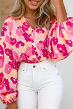 Load image into Gallery viewer, Blooming Floral Print Puff Sleeve Buttoned Shirt - Image #2
