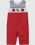 Preorder ETA 7/15-8/15-Red and Gray
Football Smocked Overalls - Image #1