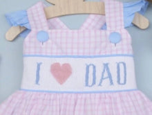 Load image into Gallery viewer, I Love Dad Hand Smocked Sundress - Image #2
