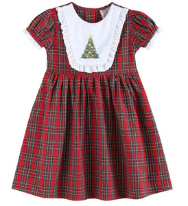 Red Christmas Tree Yoke Dress - Image #1