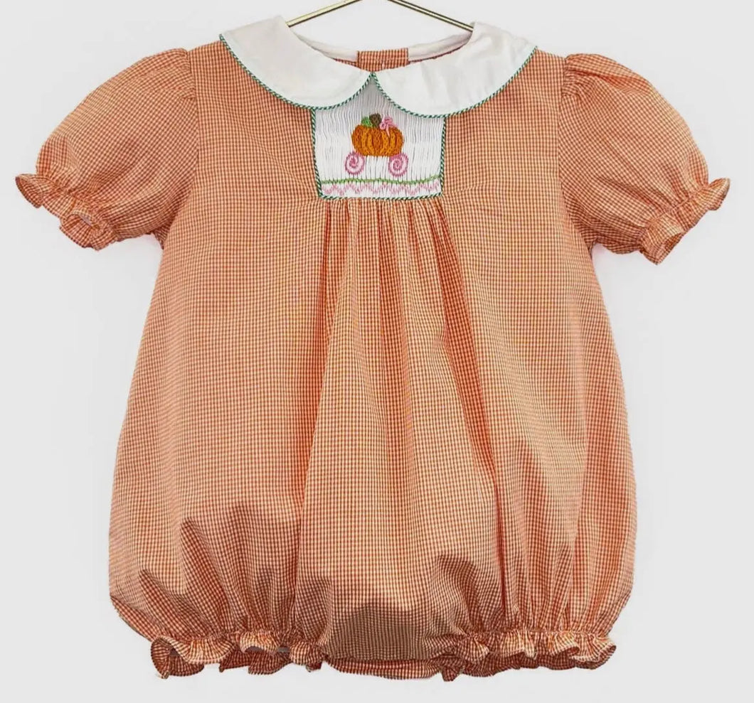 Smocked Girl Pumpkin Bubble - Image #1