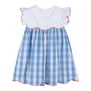 Lil cactus Red, White and Blue Flutter Dress