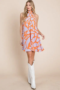 Resort style halter neck short sundress - Image #3