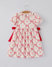 Load image into Gallery viewer, Preorder(10/19)Girls Valentine Dress with Heart Embroidery and Bowknot Design-Ships by 11/20
