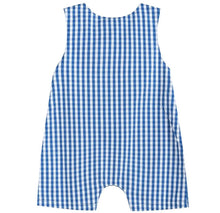 Load image into Gallery viewer, Royal Blue Gingham Pumpkin Smock Shortall - Image #2
