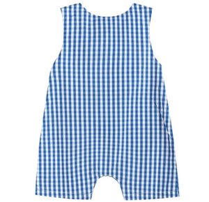 Royal Blue Gingham Pumpkin Smock Shortall - Image #2