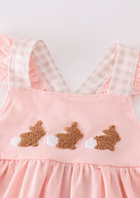 Load image into Gallery viewer, Pink easter bunny french knot girl set
