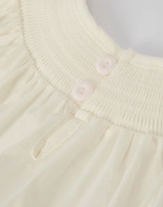 Christmas Girl's Romper: Delicate Embroidery with Red Bow Details-Ships 10/20