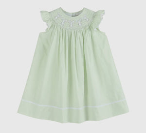 Honeydew Green Bunny Smocked
Bishop Dress