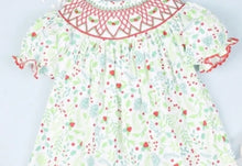 Load image into Gallery viewer, Christmas Floral Printed Smocked Dress - Image #1
