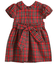 Load image into Gallery viewer, Preorder ETA 8/15-9/15-Red Christmas Plaid Santa Sleigh Smocked Dress - Image #2
