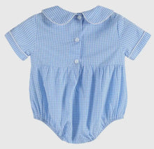 Load image into Gallery viewer, Light Blue Baby Brother Smocked Collared Romper - Image #2
