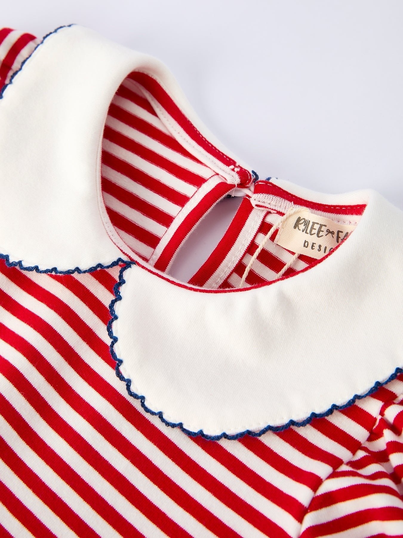 4th of july Bow Applique Striped Dress - Abbies Place