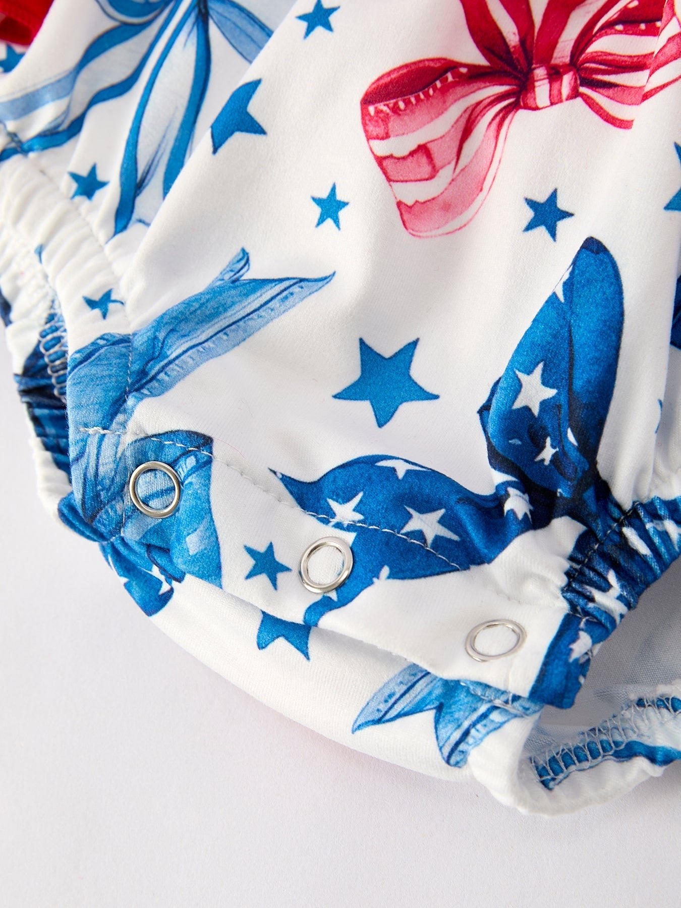 4th of july Bow Print Girls Romper - Abbies Place