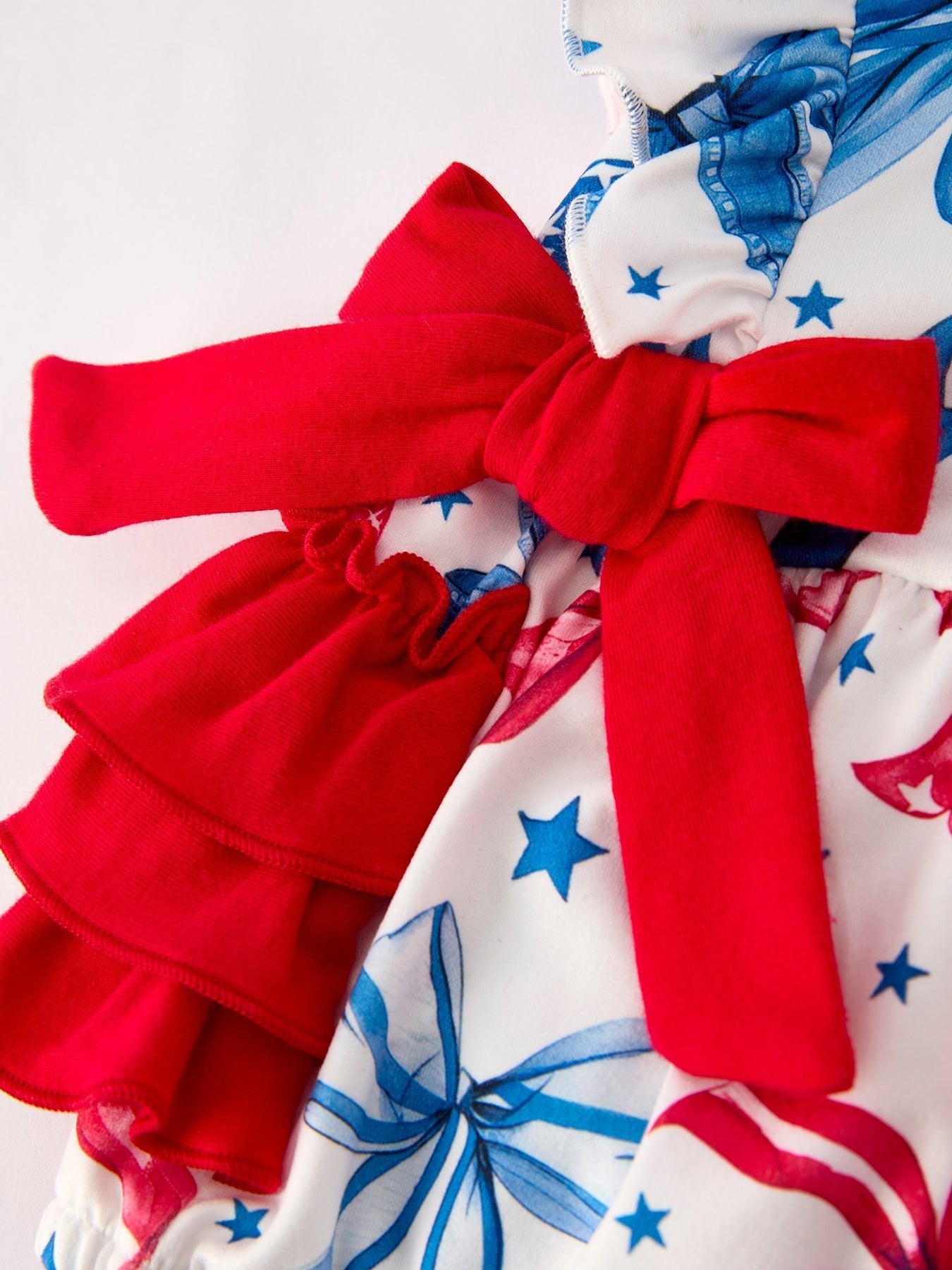 4th of july Bow Print Girls Romper - Abbies Place