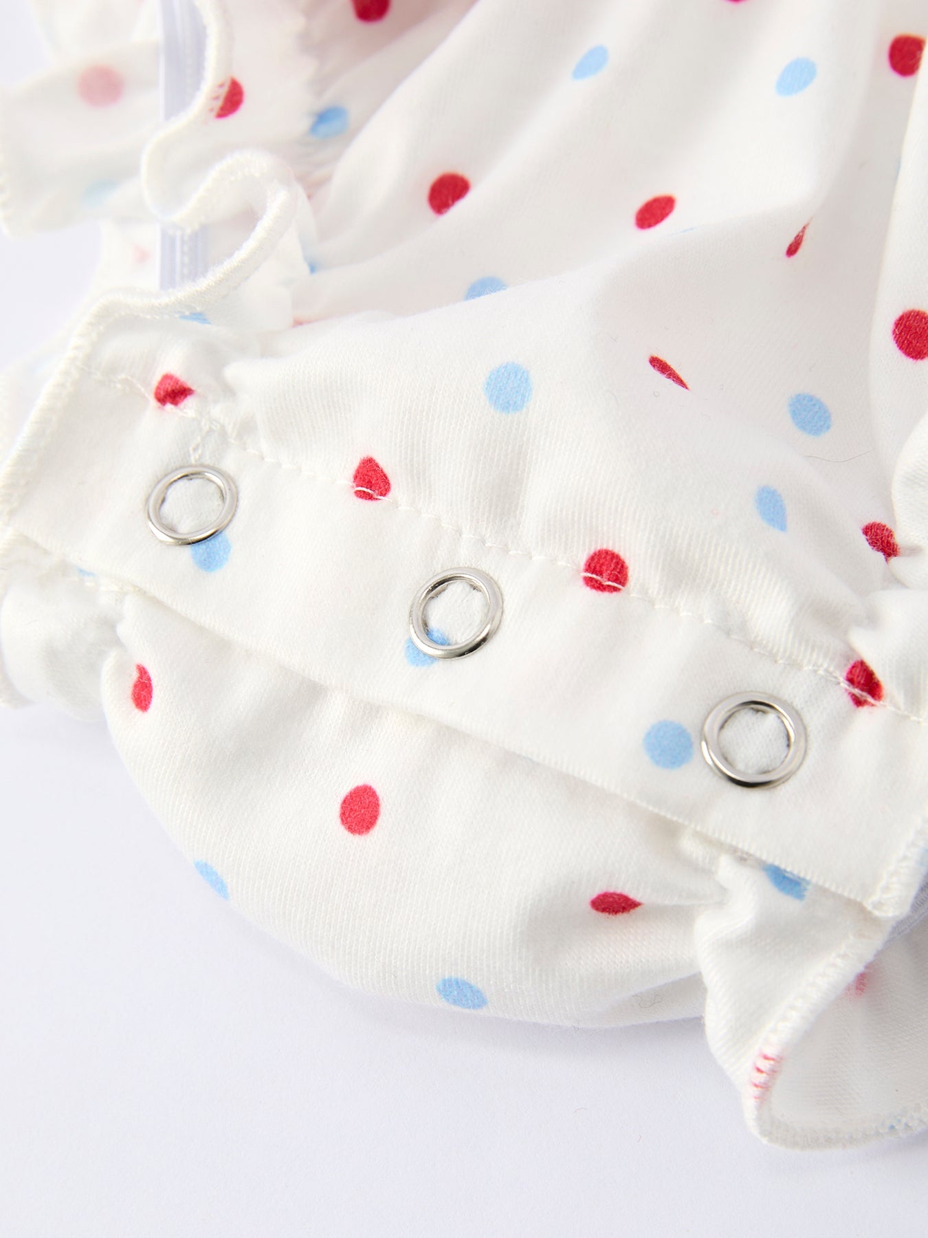 4th of July Dot Girls Romper Bow Ruffle Peter Pan Collar - Abbies Place