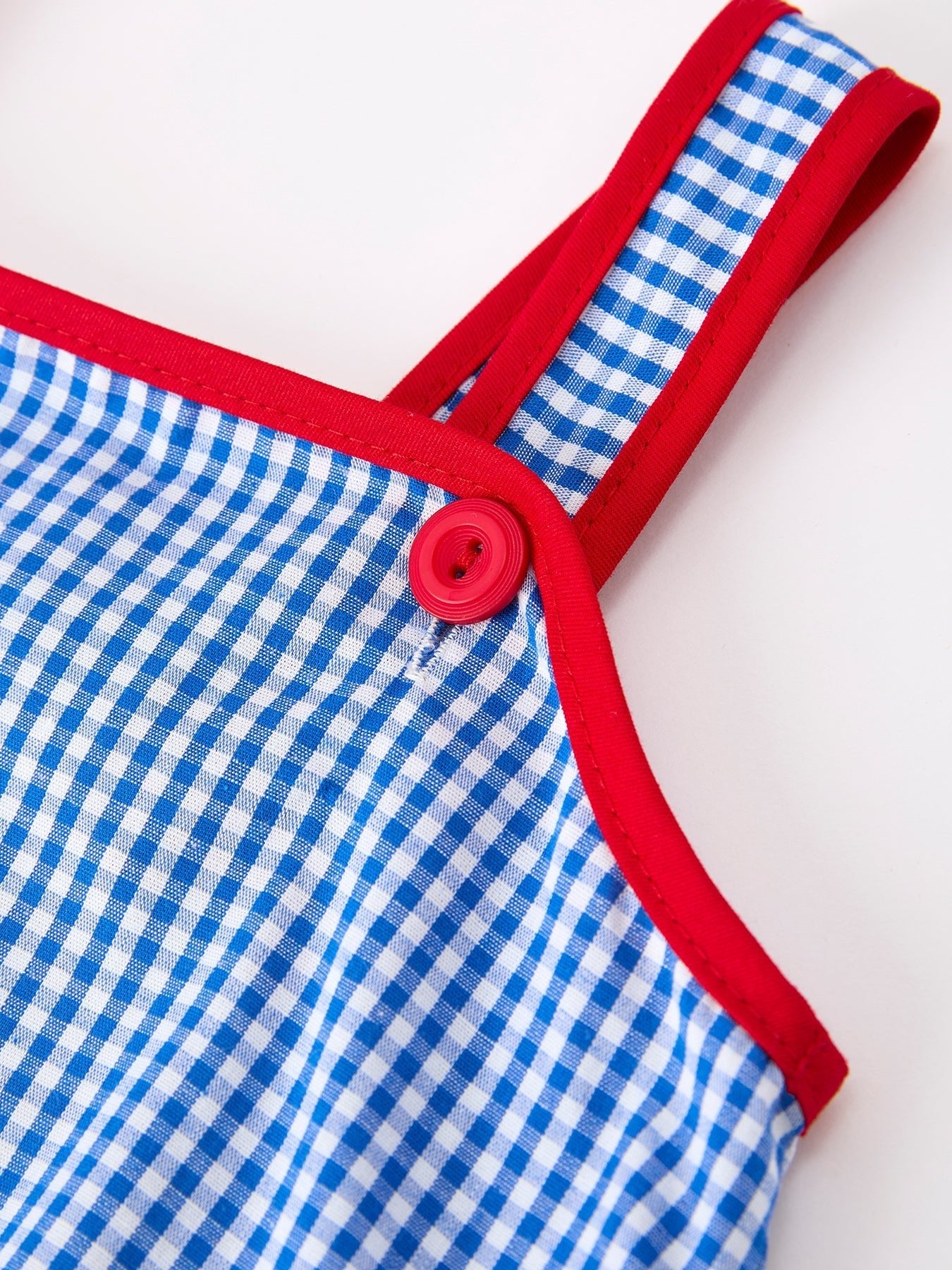 4th of July Flag Chenille Baby Girl Romper Plaid - Abbies Place