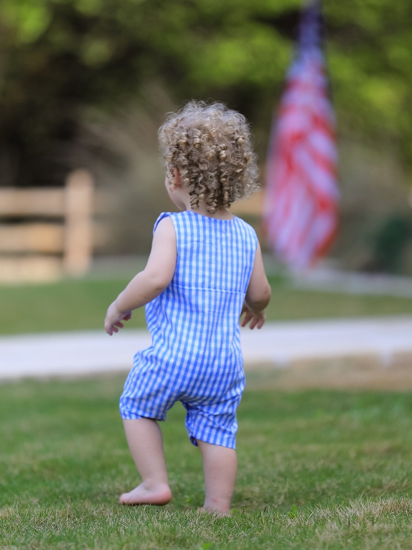 4th of july Flag Embroidery Smocking Boys Romper - Abbies Place