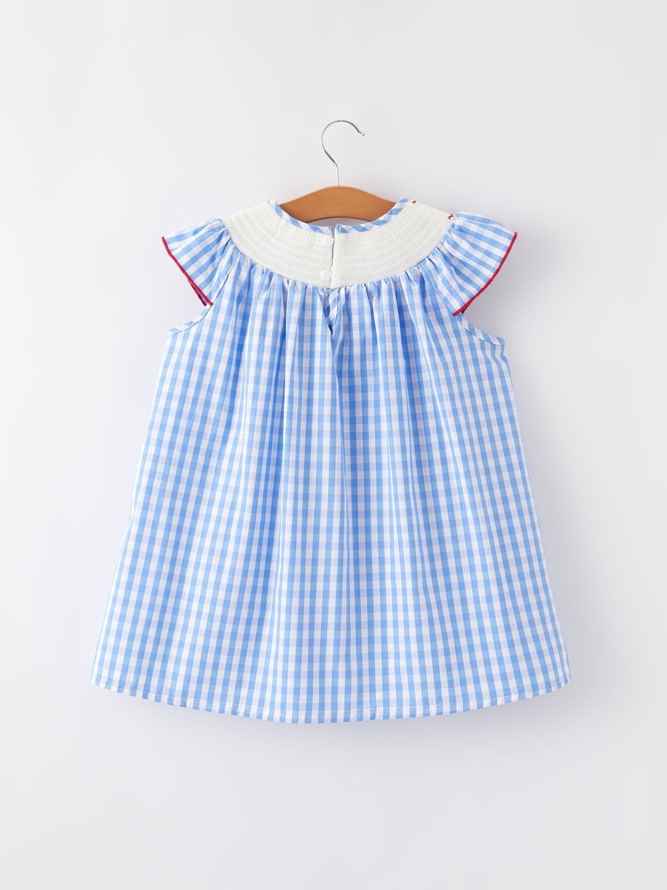 4th of july Flag Embroidery Smocking Girls Dress - Abbies Place