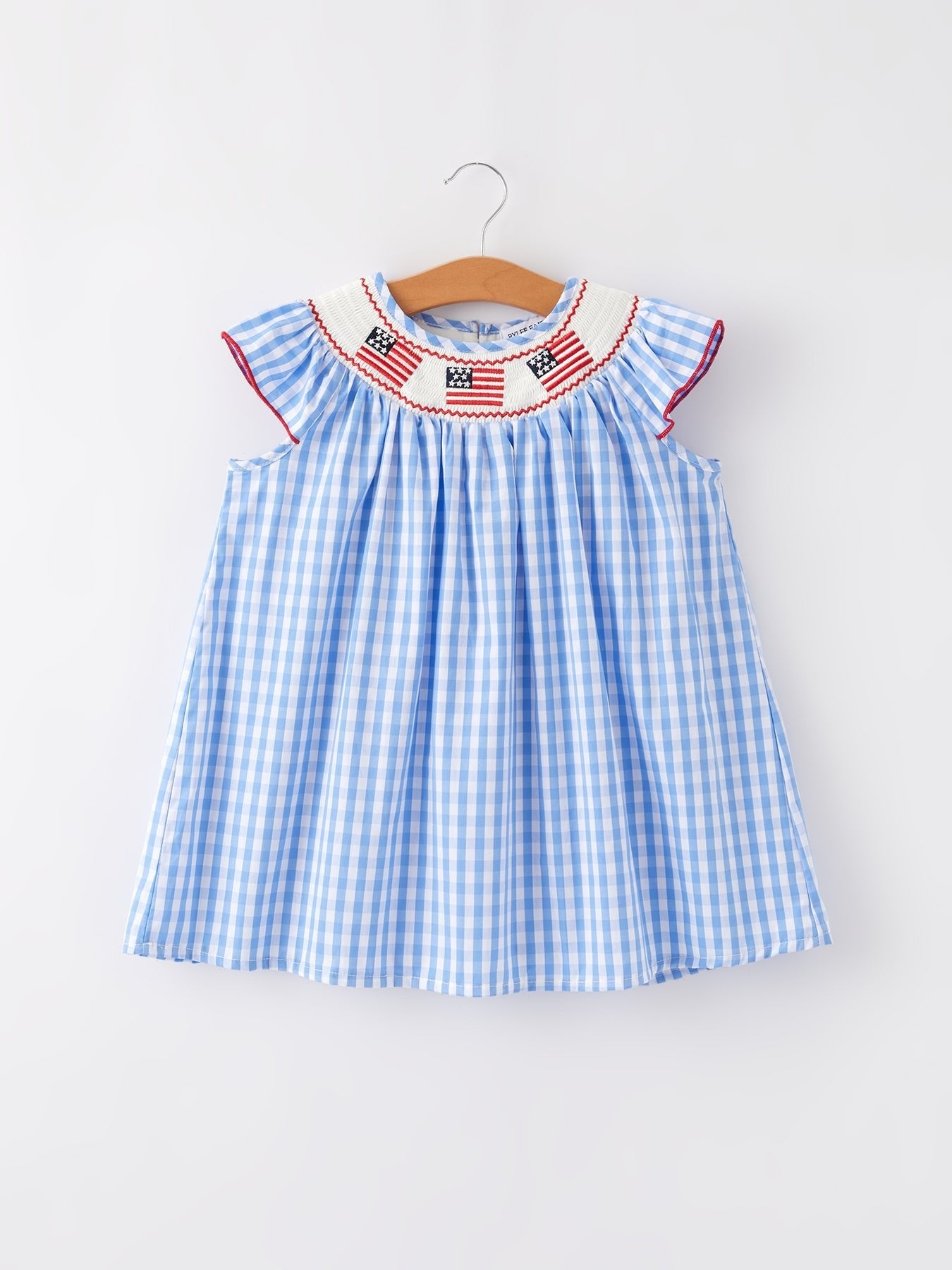 4th of july Flag Embroidery Smocking Girls Dress - Abbies Place
