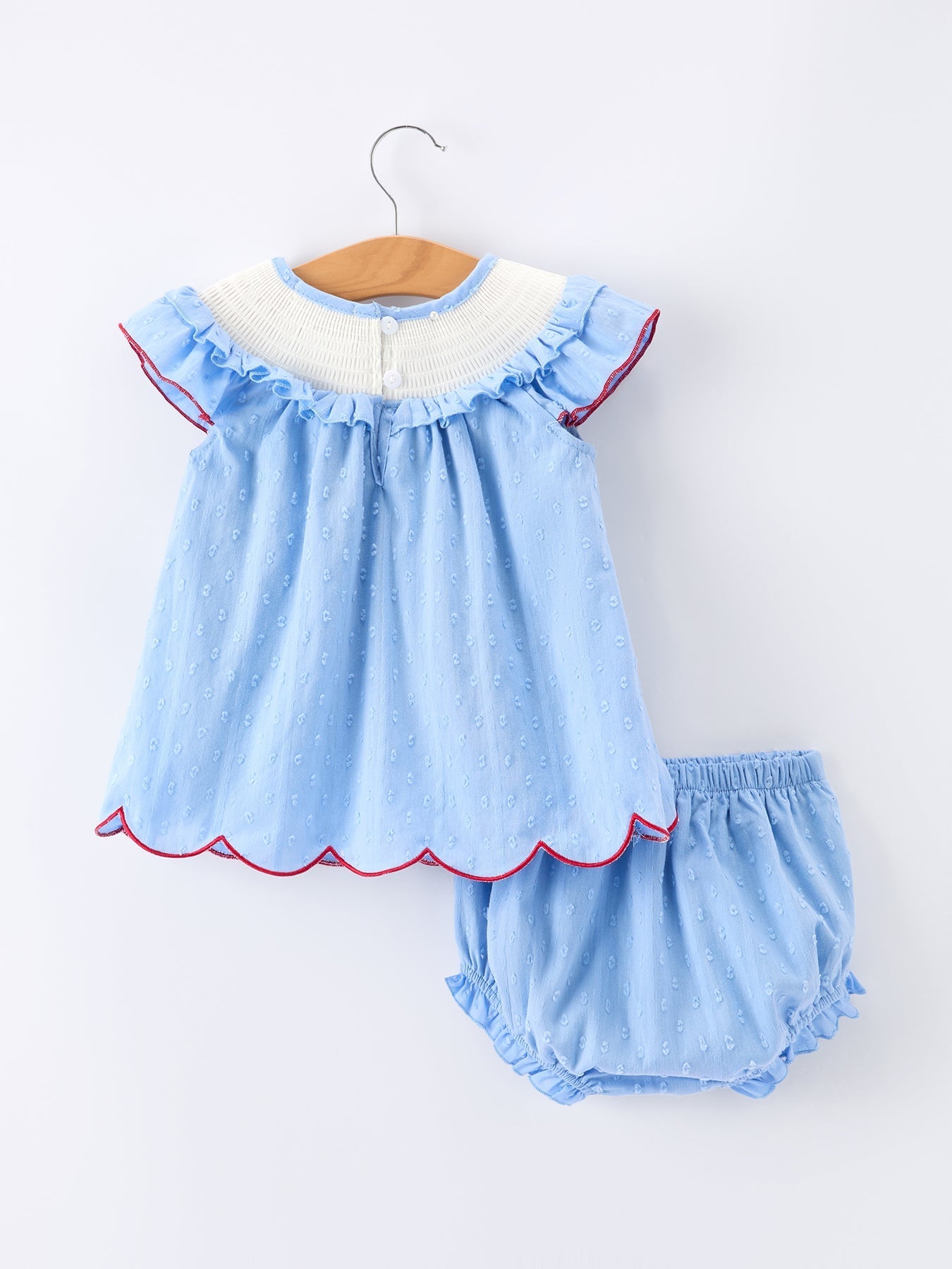 4th of July Flag Girls Bloomer Set Ruffle Collar - Abbies Place