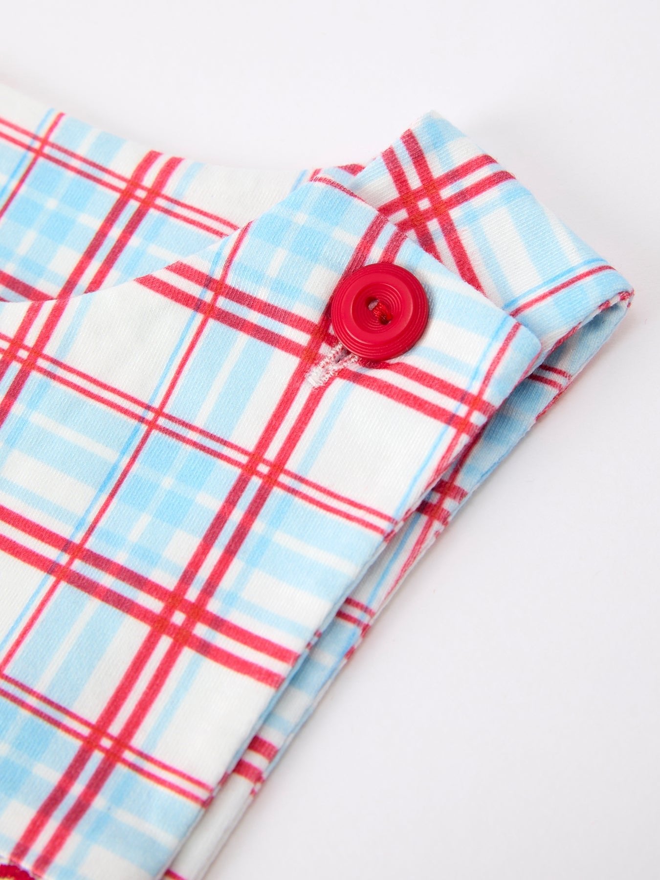 4th of July Plaid Boys Romper Smocked Flag Button Strap - Abbies Place