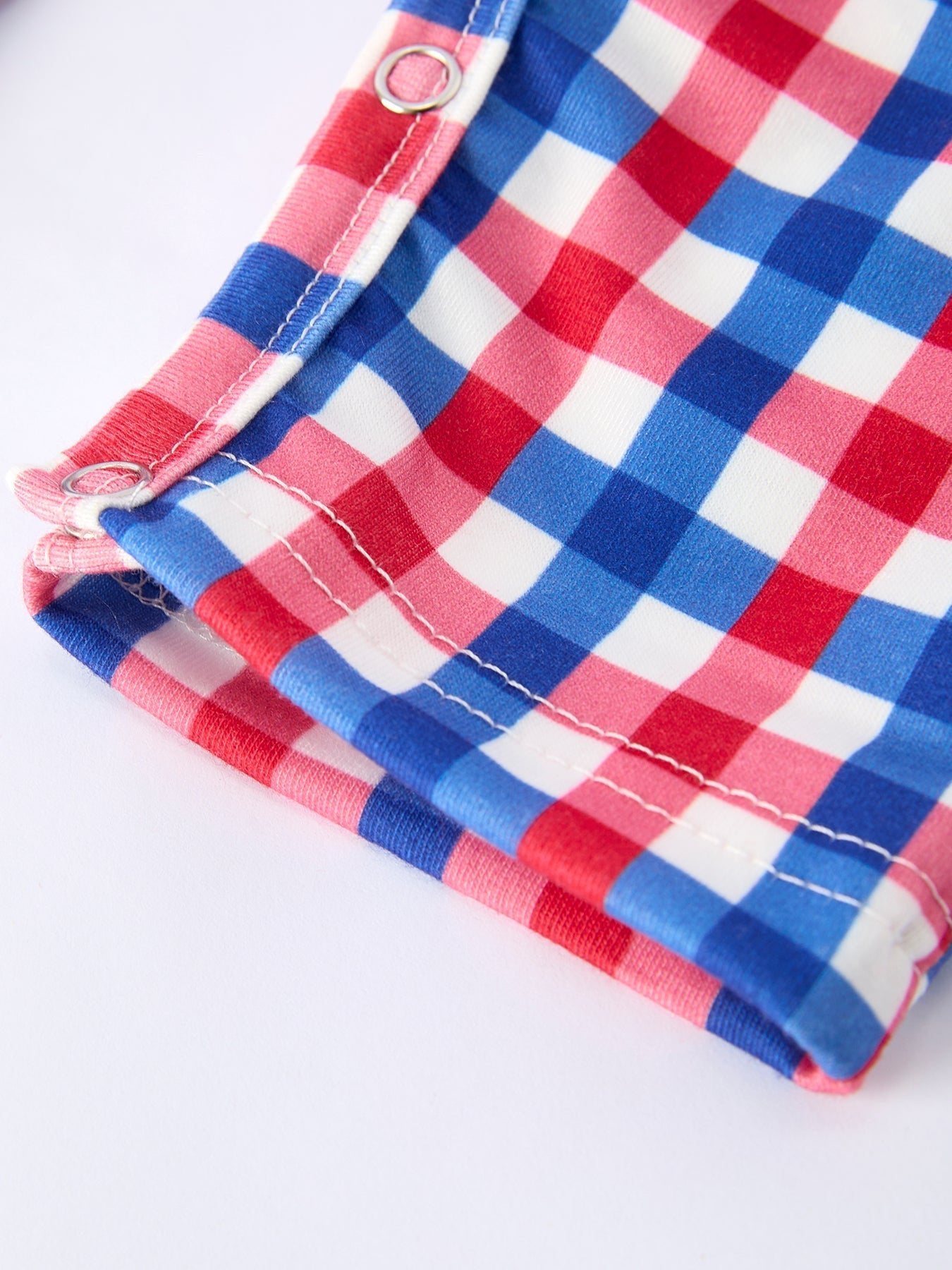 4th of July Plaid Flag Baby Boy Romper - Abbies Place
