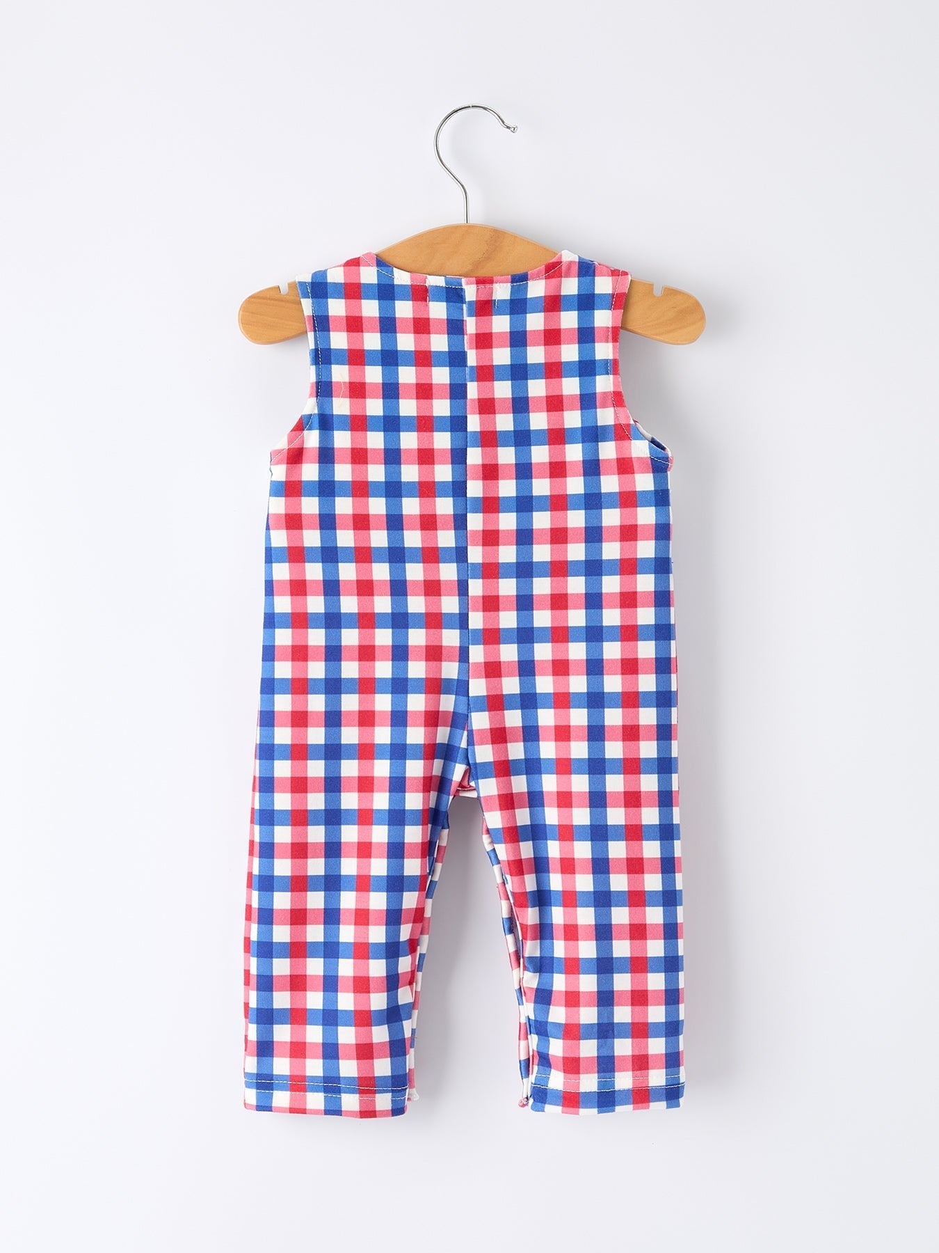 4th of July Plaid Flag Baby Boy Romper - Abbies Place