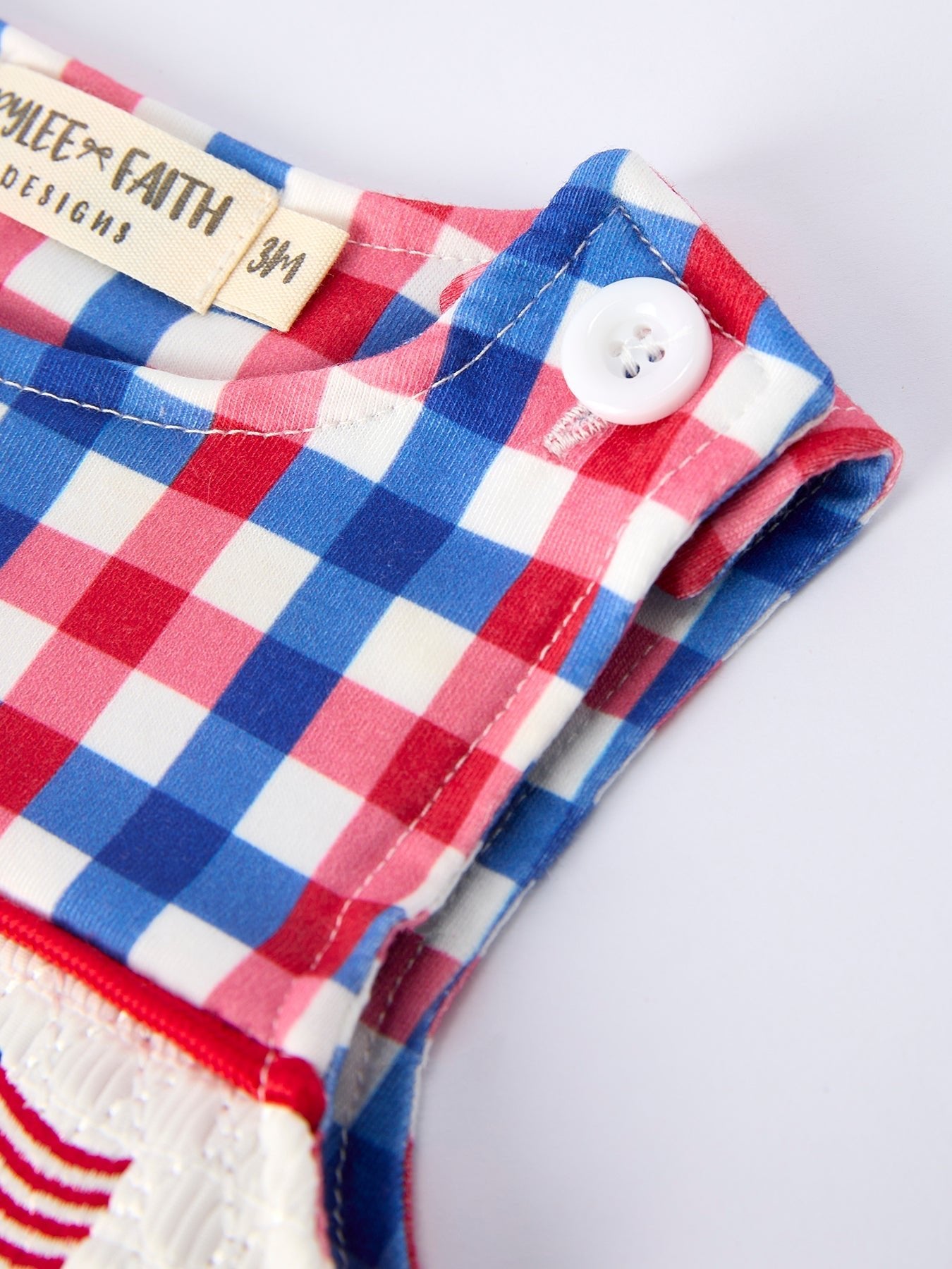 4th of July Plaid Flag Baby Boy Romper - Abbies Place