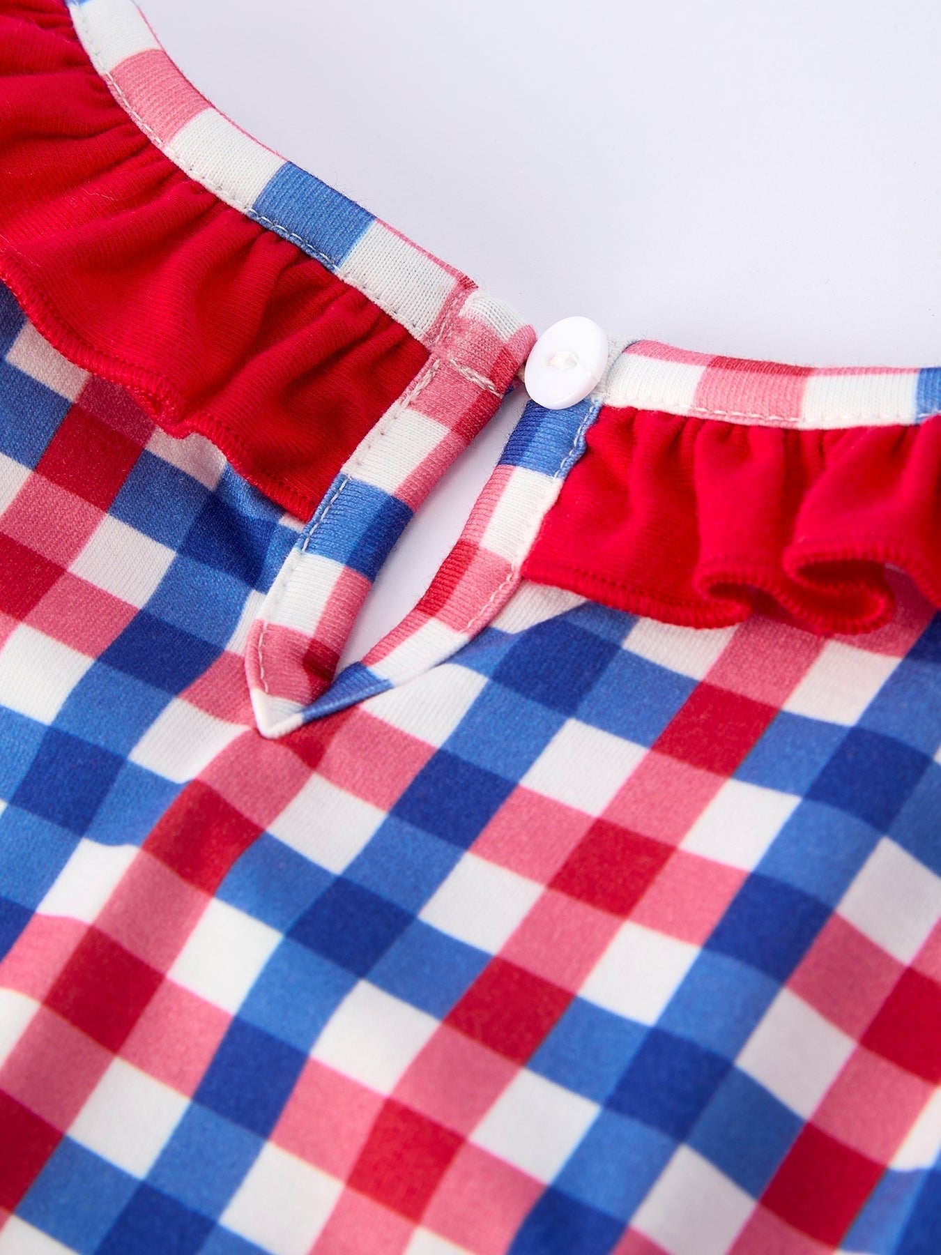 4th of July Plaid Flag Girl Dress With Bow - Abbies Place