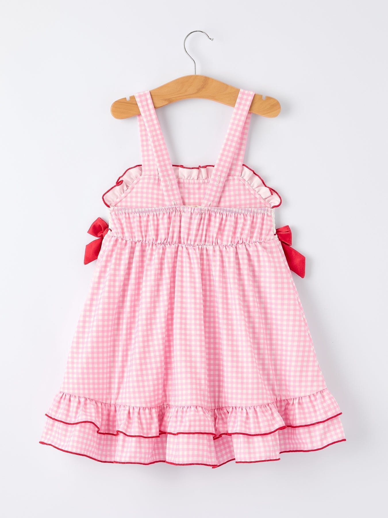 4th of July Plaid Girls Dress Bow Ruffle - Abbies Place