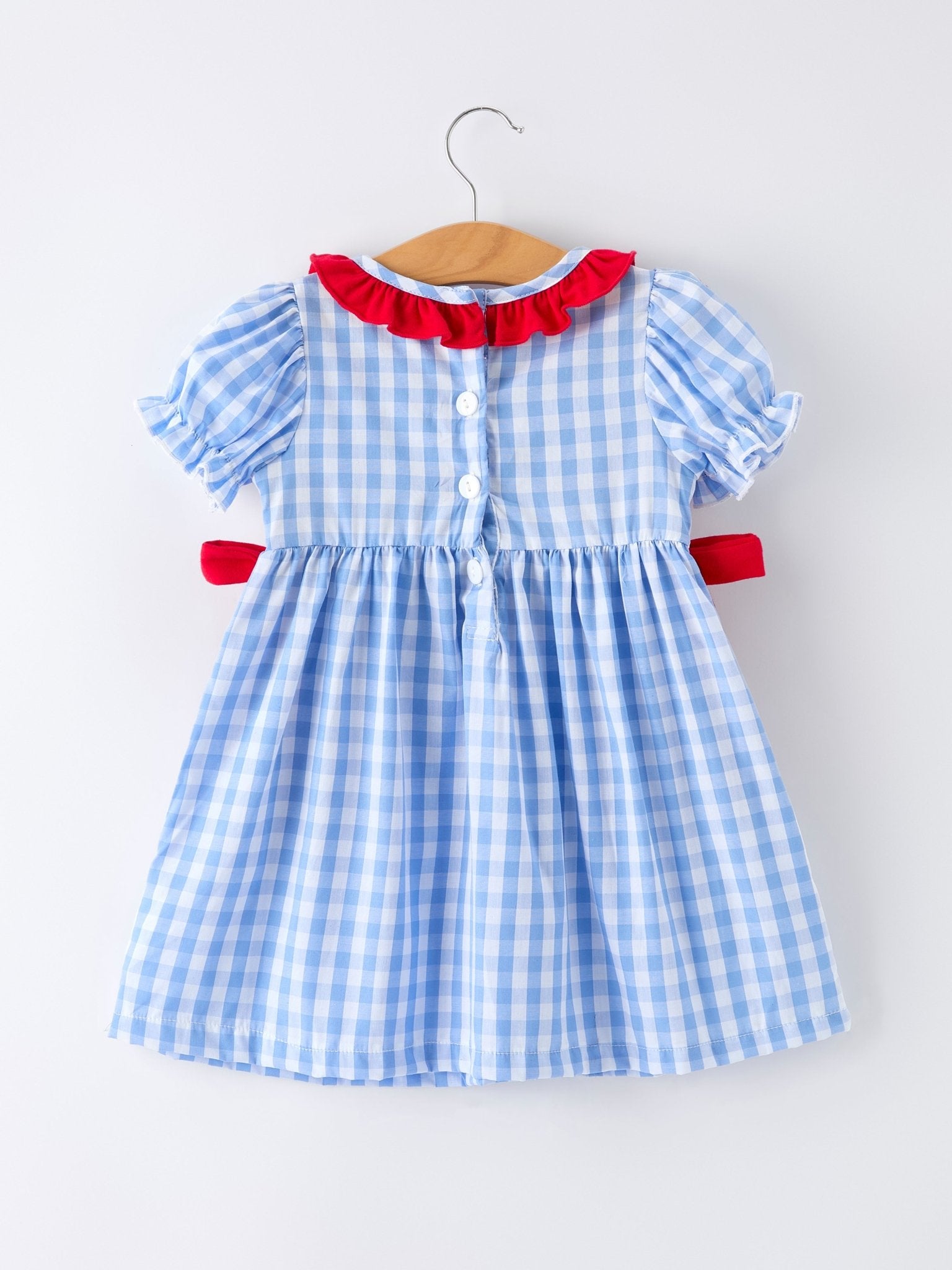 4th of July Plaid Girls Smocked Toddler Girl Dress - Abbies Place