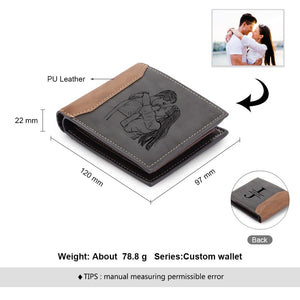 Bycuss Custom Wallets for Men Personalized Photo Wallets for Mens Engraved Wallets Personalized Gifts for Men Dad Husband Son (Style 7)