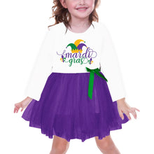 Load image into Gallery viewer, Toddler Mardi Gras Jester Hat Outfits Festival New Orleans Holiday Dress Fleur De Lis Dresses 2-3T
