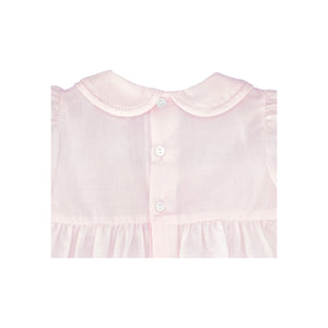 Petit Ami Baby Girls’ French Bubble with Diamond Smocking, 3 Months-9 months, Pink