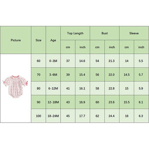 Baby Toddler Girl Summer Bodysuit 3 6 12 18 24 Months Short Sleeve Letter Embroidery Bow Print Smocked Bodysuit Playsuit (Style 15, 6-12 Months)