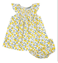 Load image into Gallery viewer, Yellow Lemons Smocked Dress Set - Image #1
