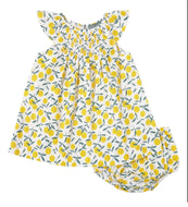 Yellow Lemons Smocked Dress Set - Image #1