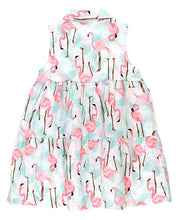 Load image into Gallery viewer, RuffleButts - Vibrant Flamingo Tiered Shirt Dress - 2T Pink/White
