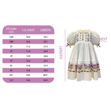 Load image into Gallery viewer, JannyBB Girl Dress, Purple Flower Hand Embroidered Floral Heirloom, Girls Party Dress, Flower Girl Dresses, Christening Gown for Girls (US, Age, 12 Months-Size 12, purple2)
